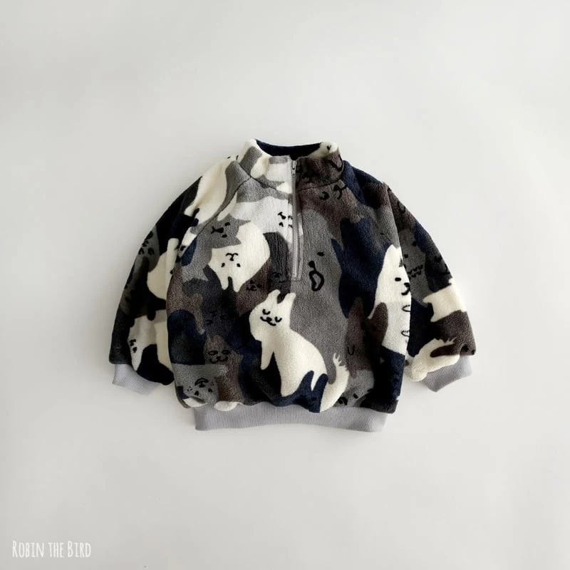 Saerobin - Korean Children Fashion - #magicofchildhood - Cat Camo Fleece Anorak - 3