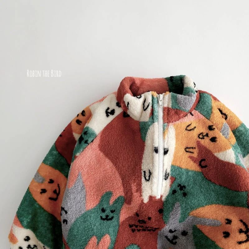 Saerobin - Korean Children Fashion - #magicofchildhood - Cat Camo Fleece Anorak - 4