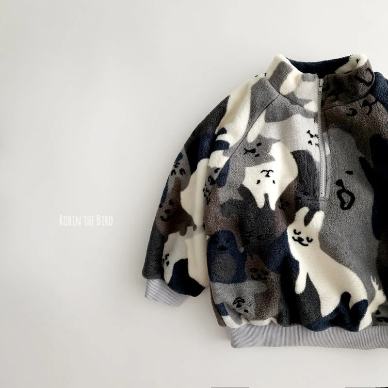 Saerobin - Korean Children Fashion - #todddlerfashion - Cat Camo Fleece Anorak - 6