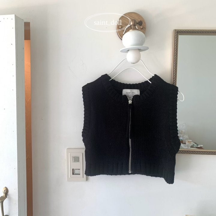 Saint Doll - Korean Children Fashion - #discoveringself - Zipper Knit Vest - 3