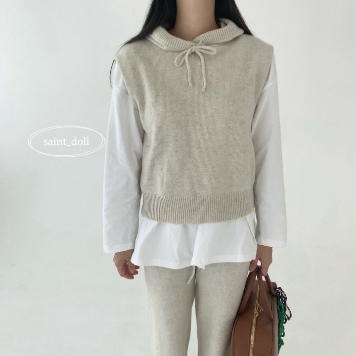 Saint Doll - Korean Children Fashion - #discoveringself - Hooded Knit Vest - 5