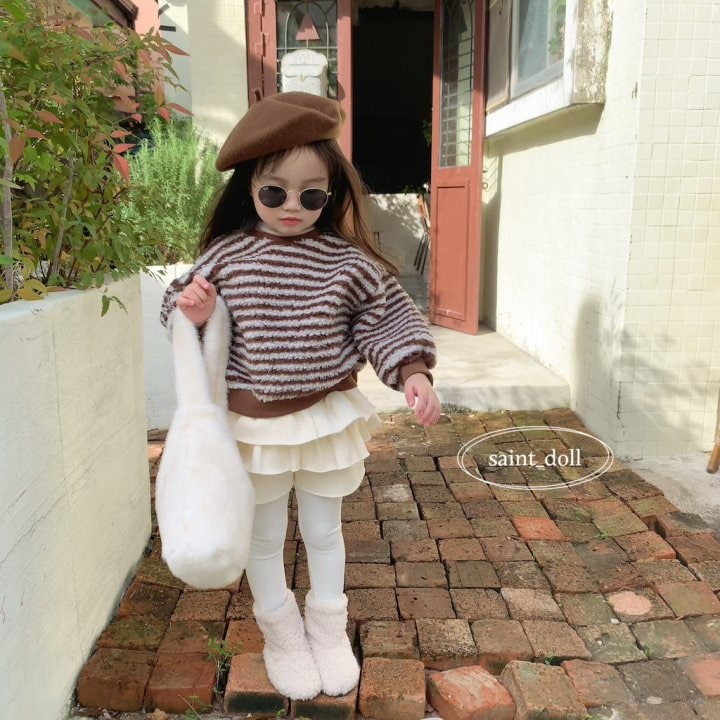 Saint Doll - Korean Children Fashion - #kidsstore - Fleece Stripe Sweatshirts