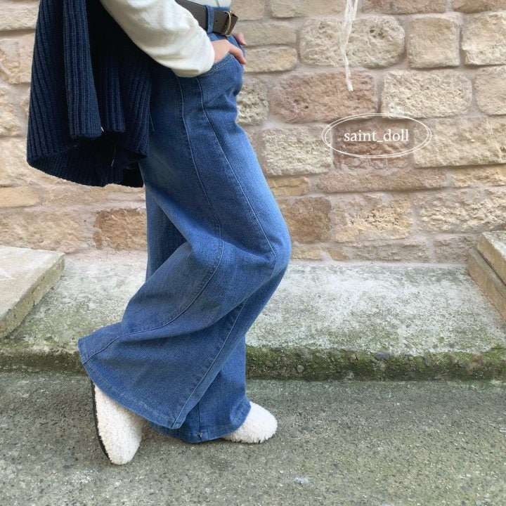 Saint Doll - Korean Children Fashion - #magicofchildhood - Wide Denim Bootcut Pants - 8