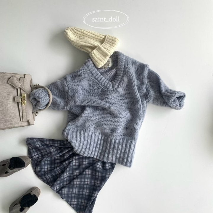 Saint Doll - Korean Children Fashion - #todddlerfashion - Mohair V-neck Long Knit With Mom - 5