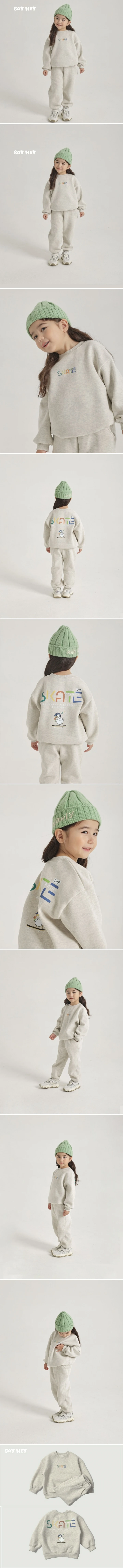 Say Hey - Korean Children Fashion - #childofig - Duck Skate Fleece Top Bottom Set