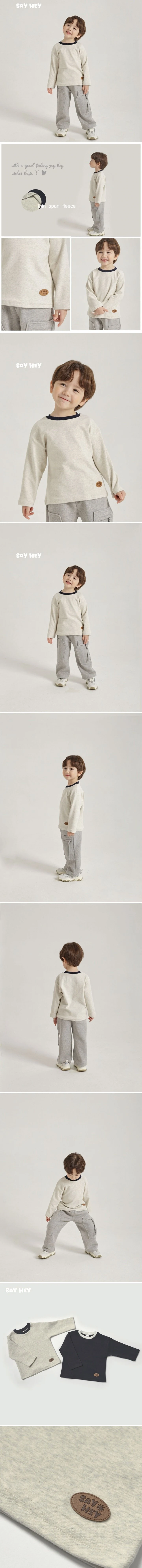 Say Hey - Korean Children Fashion - #discoveringself - Peach Fleece Basic Raglan Tee