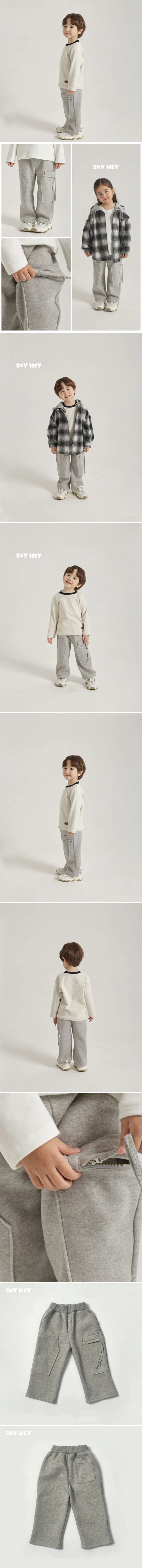 Say Hey - Korean Children Fashion - #kidzfashiontrend - Fleece Big Pocket Zipper Pants