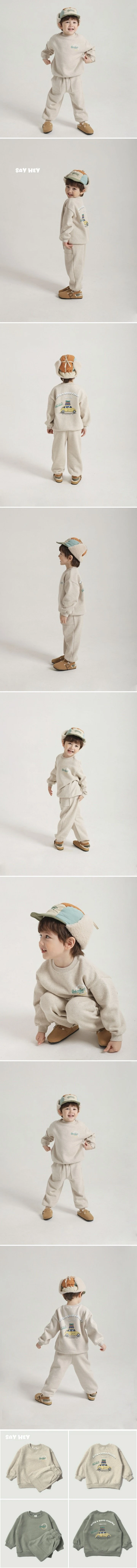 Say Hey - Korean Children Fashion - #littlefashionista - Road Trip Fleece Top Bottom Set