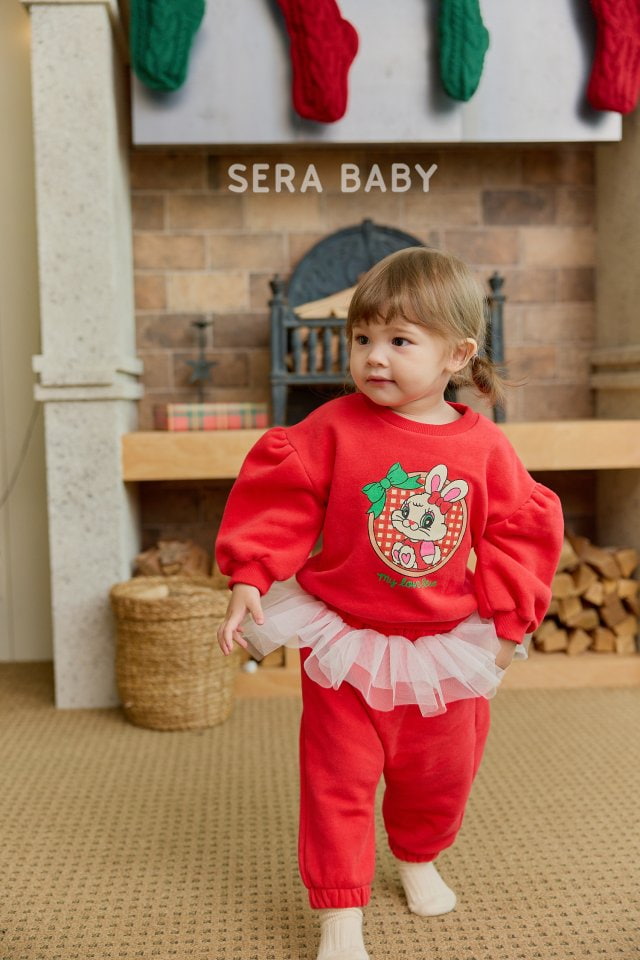 Sera - Korean Baby Fashion - #babyoutfit - Bebe Sha Check Rabbit Top Bottom Set