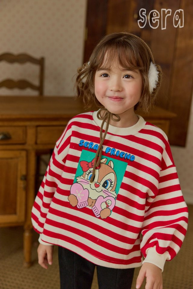 Sera - Korean Children Fashion - #Kfashion4kids - Sweet Gloves Striped Sweatshirt - 9