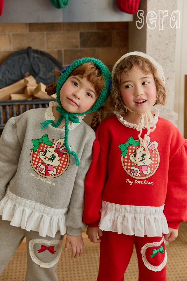 Sera - Korean Children Fashion - #childofig - Check Rabbit Sweatshirt