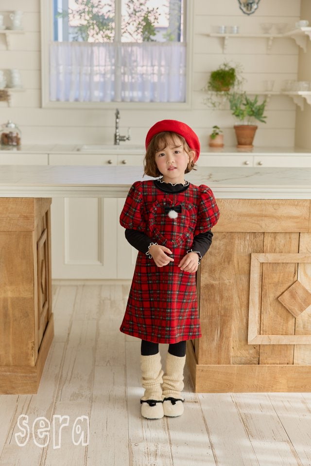 Sera - Korean Children Fashion - #childrensboutique - Check Heart Dress - 5