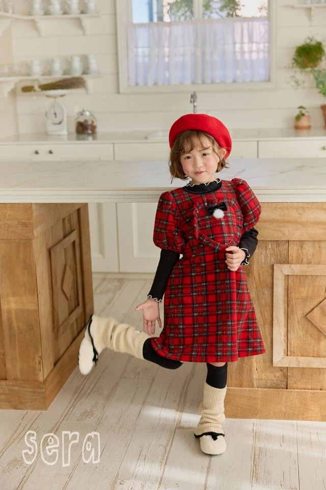 Sera - Korean Children Fashion - #designkidswear - Check Heart Dress - 6