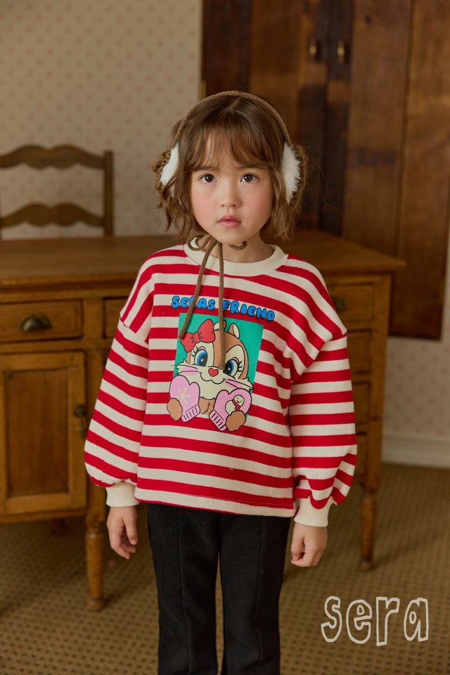 Sera - Korean Children Fashion - #kidsstore - Sweet Gloves Striped Sweatshirt - 7