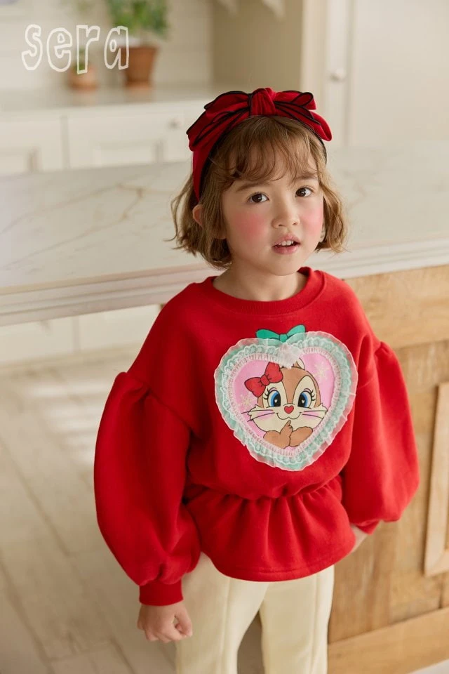 Sera - Korean Children Fashion - #kidsstore - Heart Lace Long Sweatshirt - 4