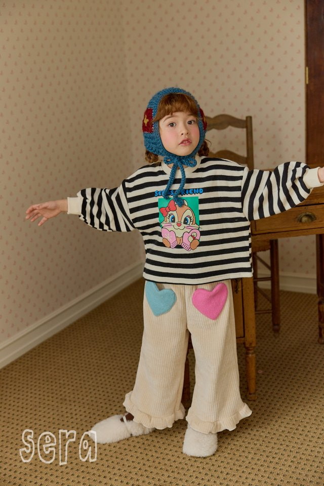 Sera - Korean Children Fashion - #magicofchildhood - Sweet Gloves Striped Sweatshirt - 11