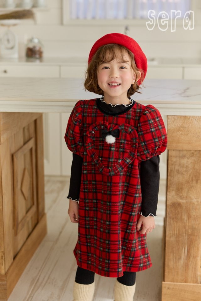 Sera - Korean Children Fashion - #minifashionista - Check Heart Dress