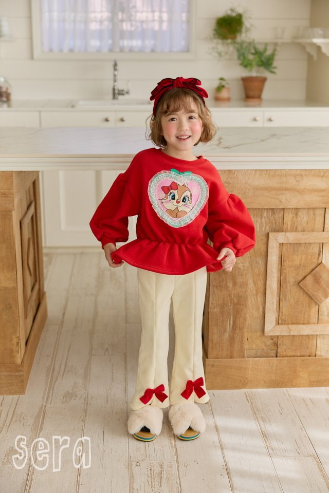 Sera - Korean Children Fashion - #todddlerfashion - Heart Lace Long Sweatshirt - 10