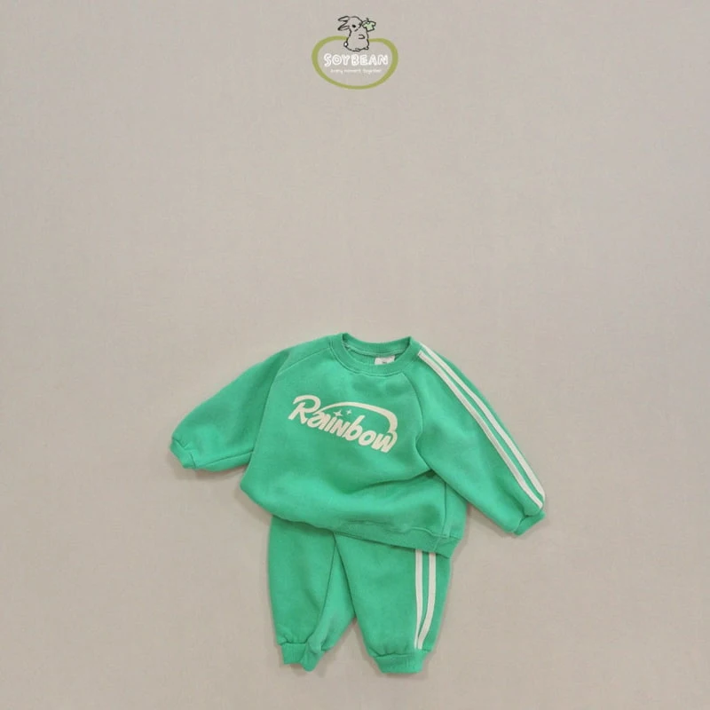 Soybean - Korean Children Fashion - #Kfashion4kids - Fleece Rainbow Top Bottom Set - 7