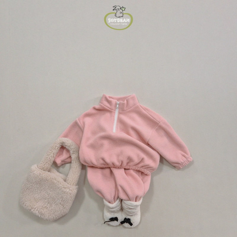 Soybean - Korean Children Fashion - #Kfashion4kids - Mockneck Fleece Top Bottom Set - 5