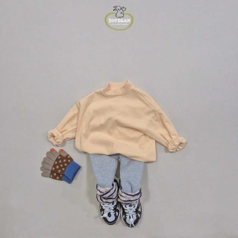 Soybean - Korean Children Fashion - #Kfashion4kids - Peach Mockneck Tee - 7