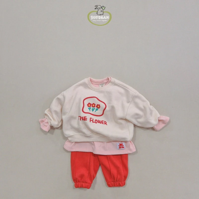 Soybean - Korean Children Fashion - #childofig - Fleece Flower Sweatshirt - 9