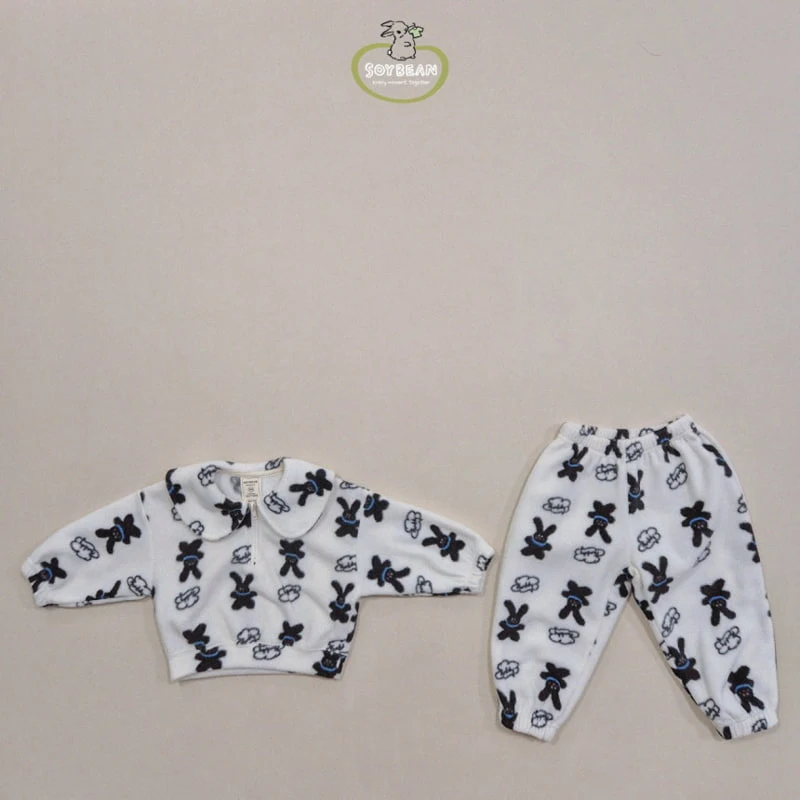 Soybean - Korean Children Fashion - #childofig - Bunny Fleece Top Bottom Set - 5