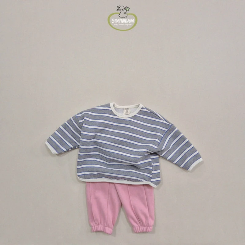 Soybean - Korean Children Fashion - #childofig - Fleece Stripe Sweatshirt - 9