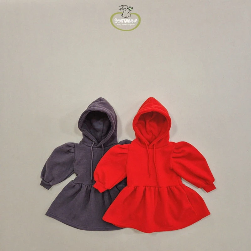 Soybean - Korean Children Fashion - #childofig - Fleece Hooded Dress