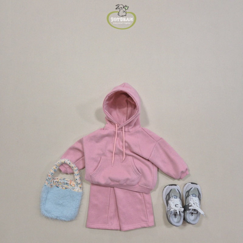 Soybean - Korean Children Fashion - #stylishchildhood - Fleece Hooded Top Bottom Set - 4