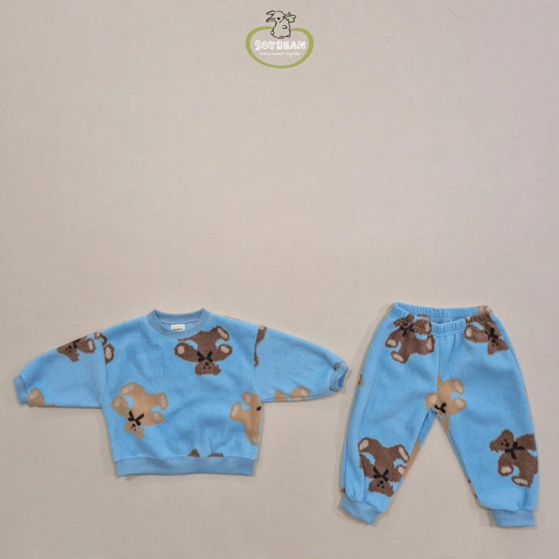 Soybean - Korean Children Fashion - #childofig - Teddy Fleece Top Bottom Set - 8