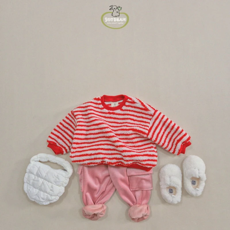 Soybean - Korean Children Fashion - #childofig - Fleece Stripe Sweatshirt - 3