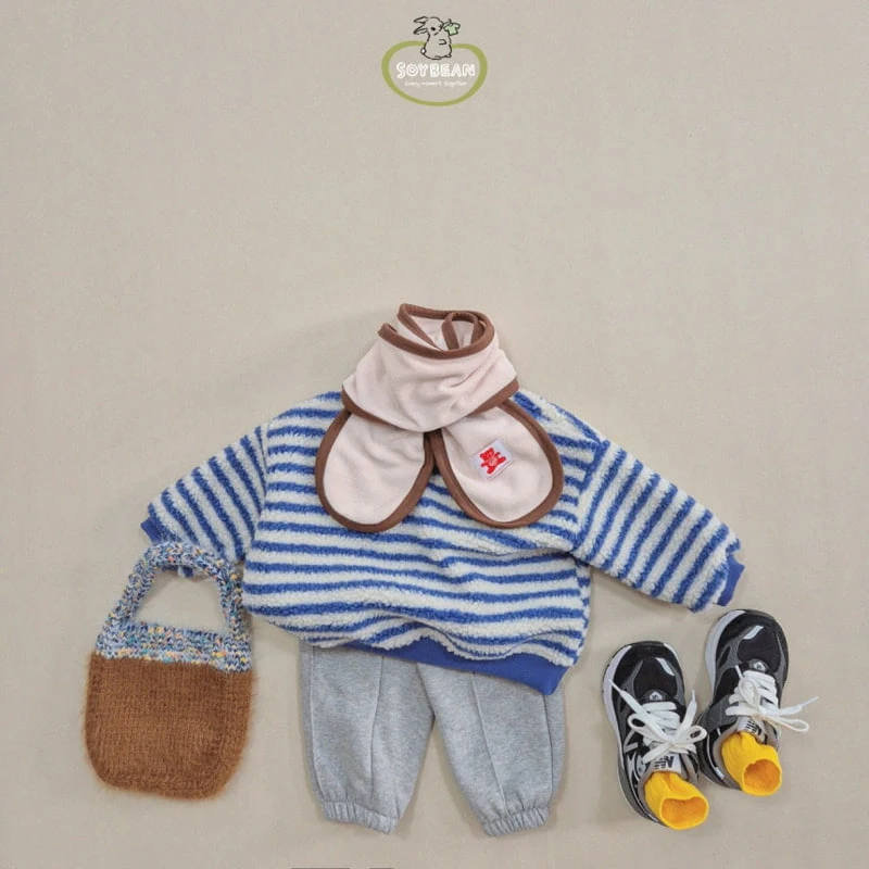 Soybean - Korean Children Fashion - #childofig - Fleece Stripe Sweatshirt - 4