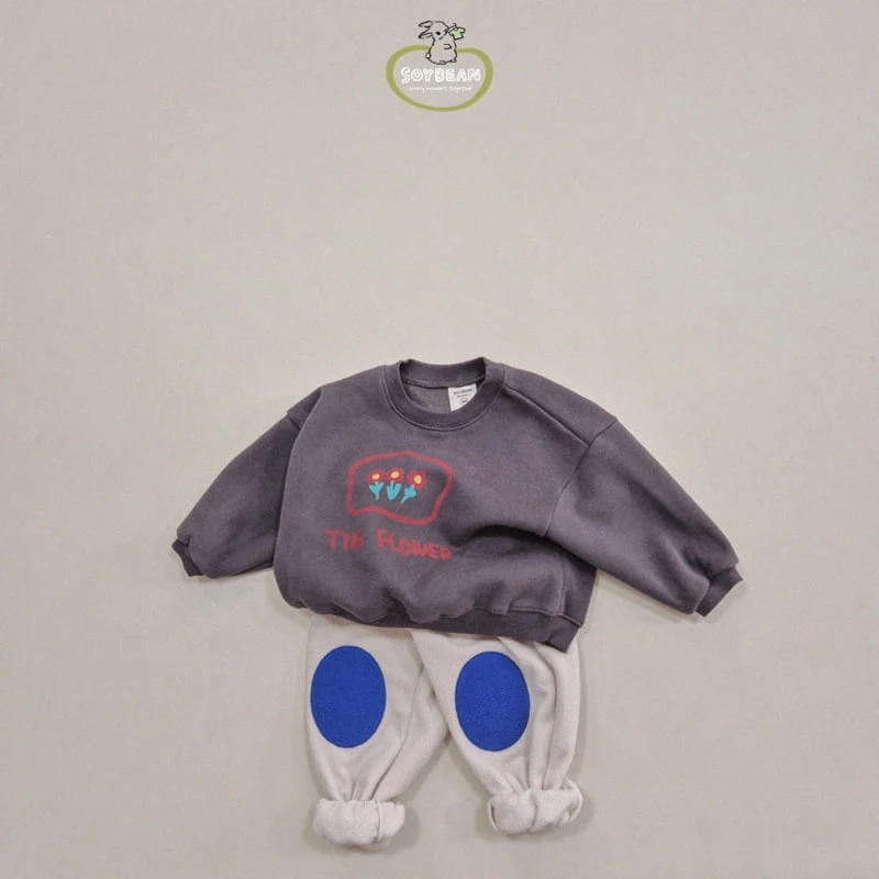 Soybean - Korean Children Fashion - #childrensboutique - Fleece Flower Sweatshirt - 10