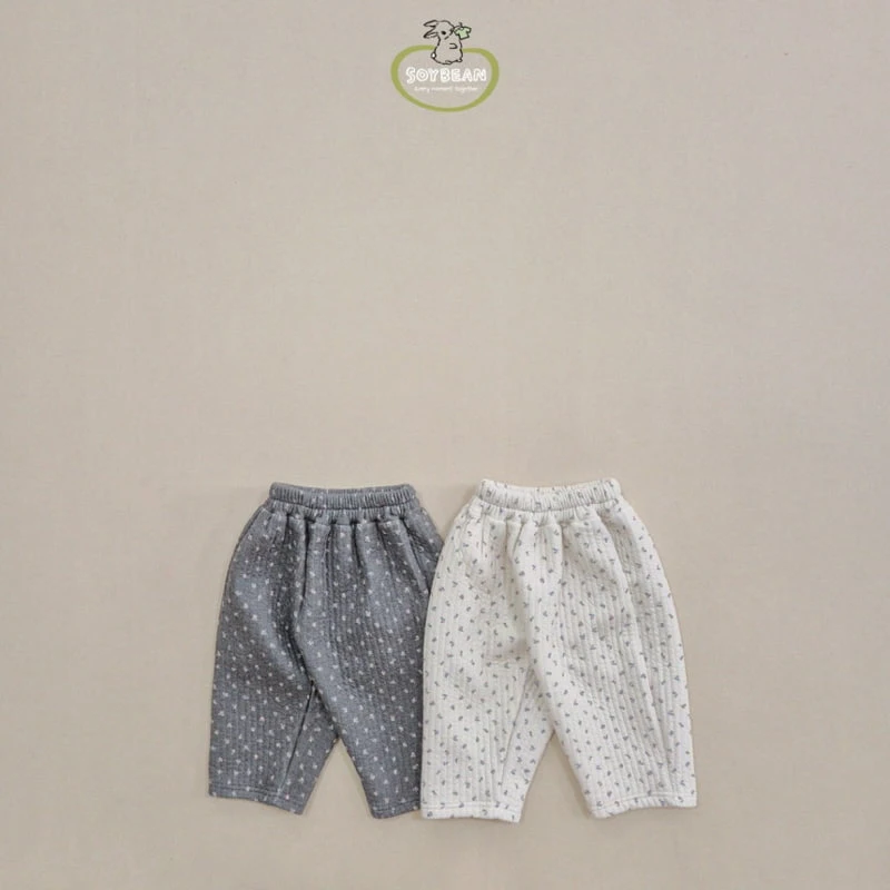 Soybean - Korean Children Fashion - #childrensboutique - Flower Quilted Pants