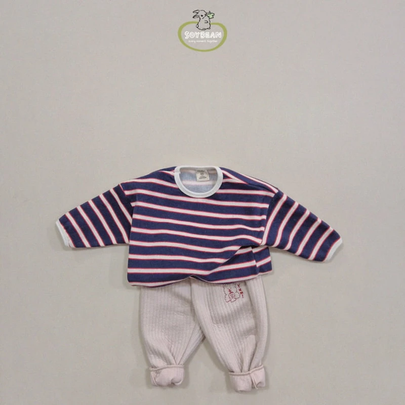 Soybean - Korean Children Fashion - #childrensboutique - Fleece Stripe Sweatshirt - 10