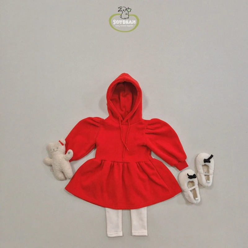 Soybean - Korean Children Fashion - #childrensboutique - Fleece Hooded Dress - 3