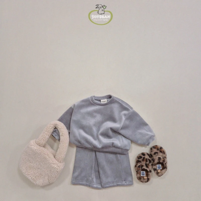 Soybean - Korean Children Fashion - #childrensboutique - Wide Mink Top Bottom Set - 2