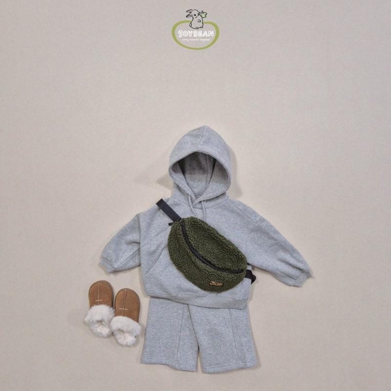 Soybean - Korean Children Fashion - #childrensboutique - Fleece Hooded Top Bottom Set - 5