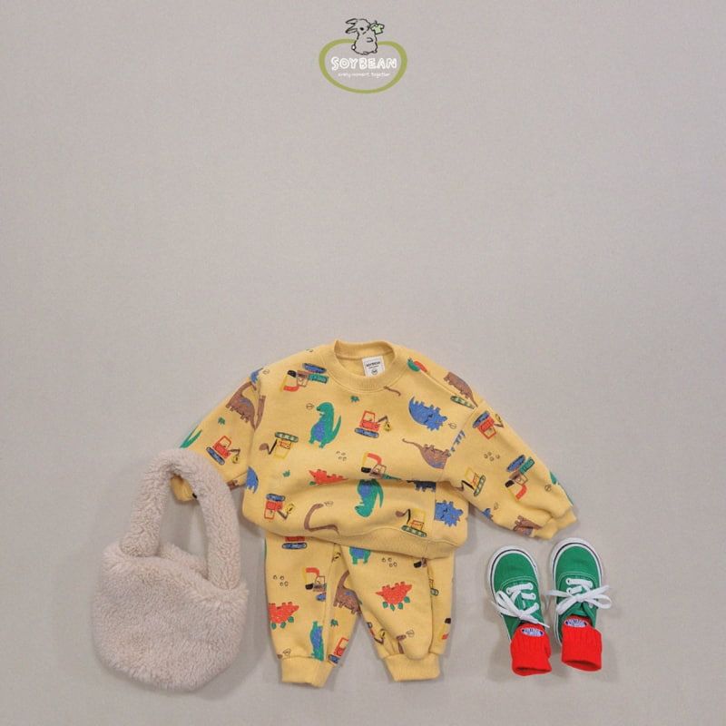 Soybean - Korean Children Fashion - #childofig - Fleece Dino Top Bottom Set - 4