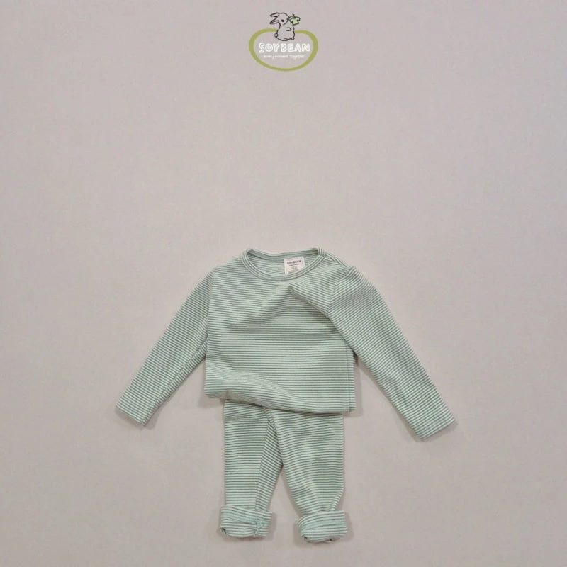 Soybean - Korean Children Fashion - #childrensboutique - Cozy Stripe Loungewear - 8