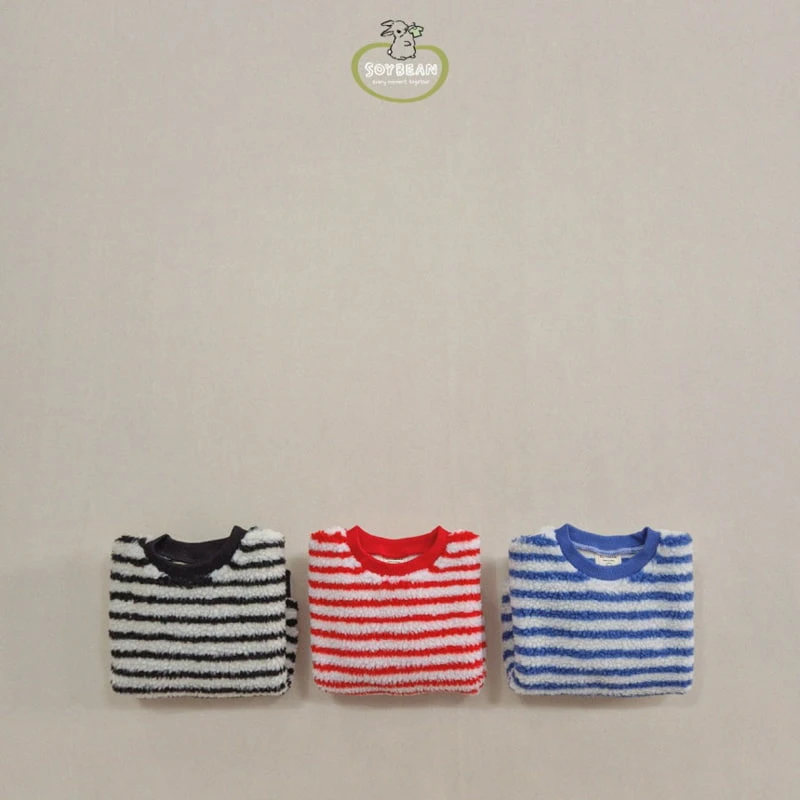 Soybean - Korean Children Fashion - #childrensboutique - Fleece Stripe Sweatshirt - 5