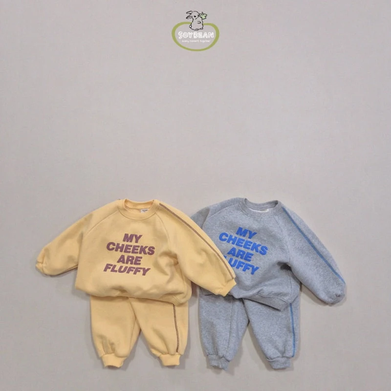 Soybean - Korean Children Fashion - #designkidswear - Fleece Point Top Bottom Set