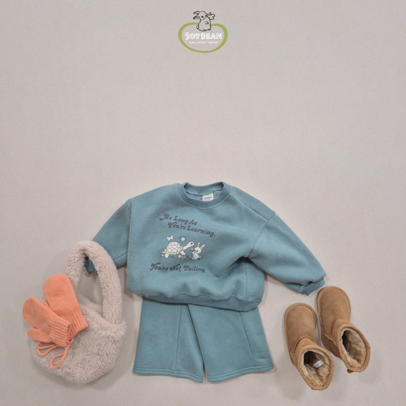 Soybean - Korean Children Fashion - #childrensboutique - Bunny Turtle Fleece Top Bottom Set - 4