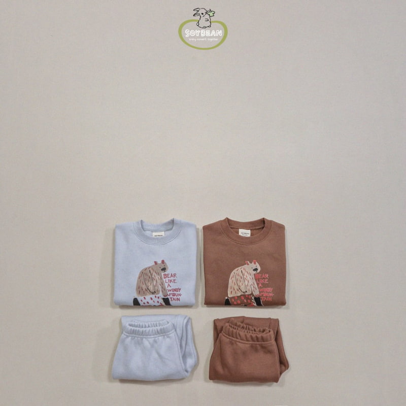 Soybean - Korean Children Fashion - #discoveringself - Fleece White Bear Top Bottom Set - 5