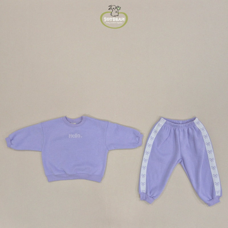 Soybean - Korean Children Fashion - #discoveringself - Fleece Hello Cutie Top Bottom Set - 6