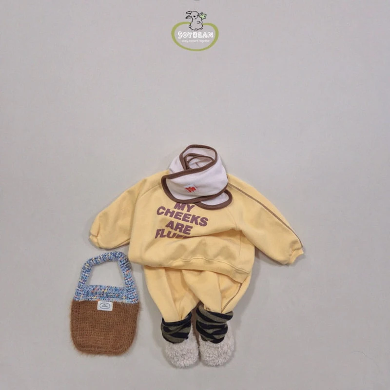 Soybean - Korean Children Fashion - #discoveringself - Fleece Point Top Bottom Set - 2