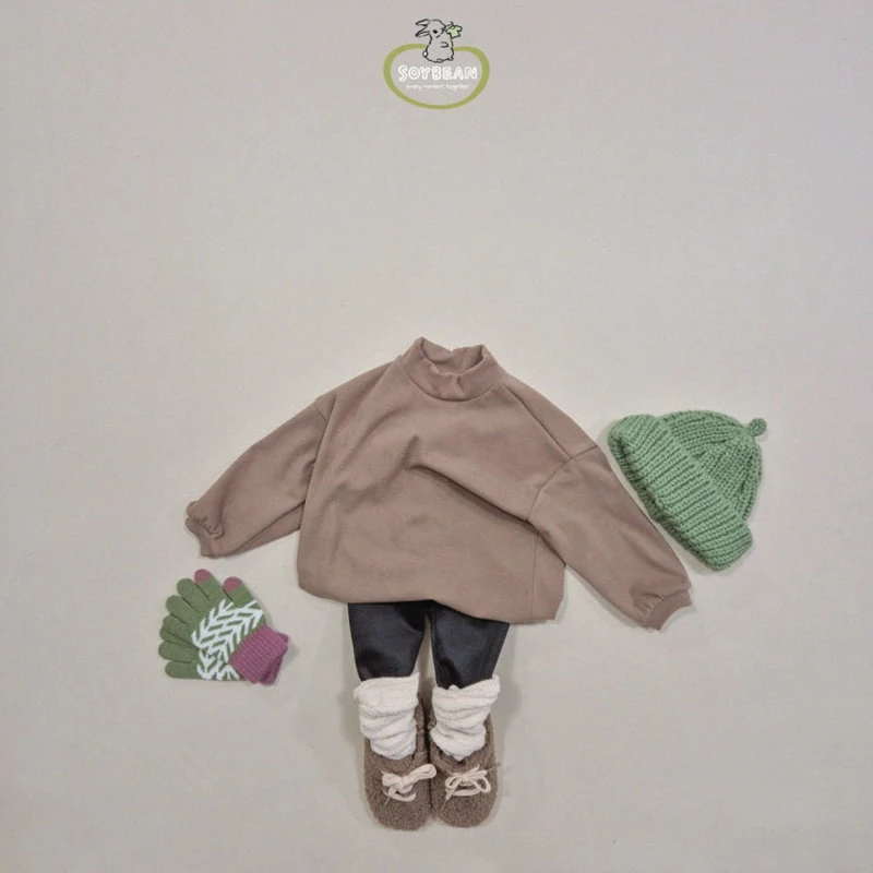 Soybean - Korean Children Fashion - #discoveringself - Peach Mockneck Tee - 2