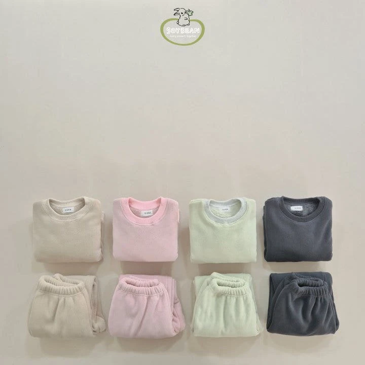 Soybean - Korean Children Fashion - #discoveringself - Super Fleece Wide Top Bottom Set