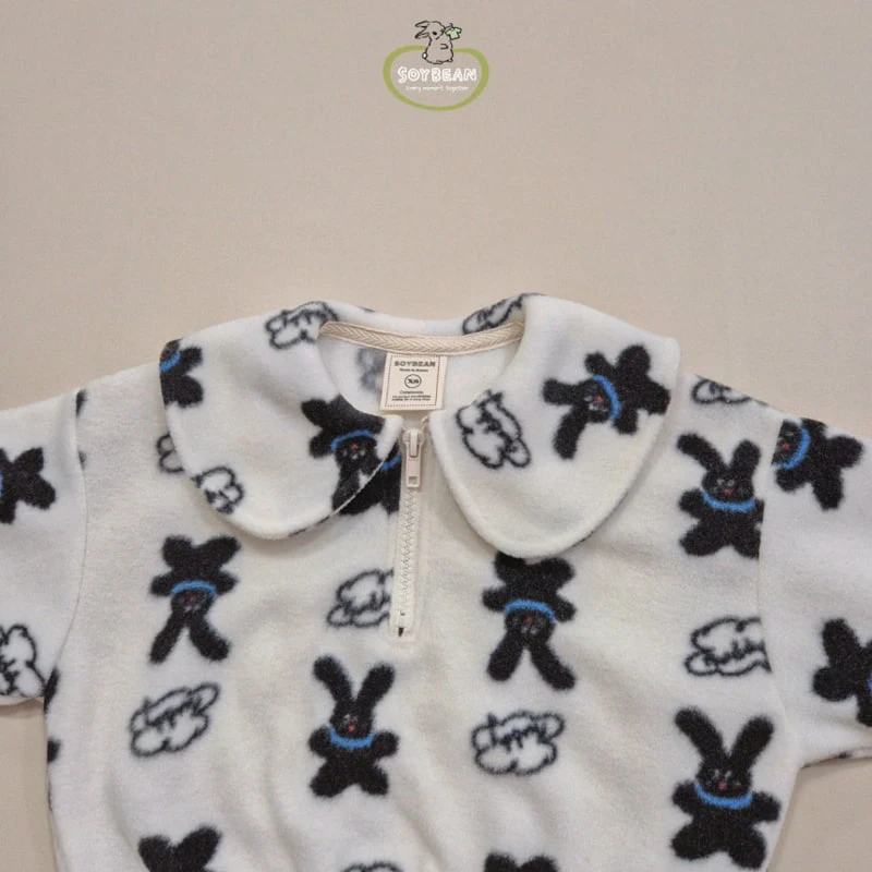 Soybean - Korean Children Fashion - #fashionkids - Bunny Fleece Top Bottom Set - 9